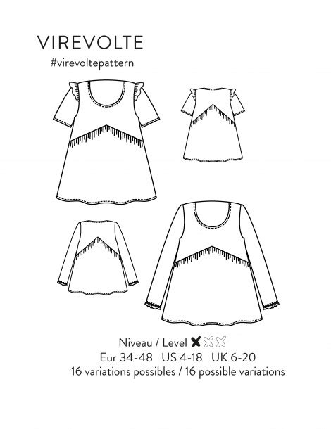 schnittmuster virevolte dior|Virevolte blouse or dress sewing pattern paper version with free .